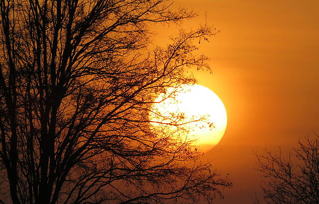 Sonnenuntergang in Fellbach am 25.01.2020